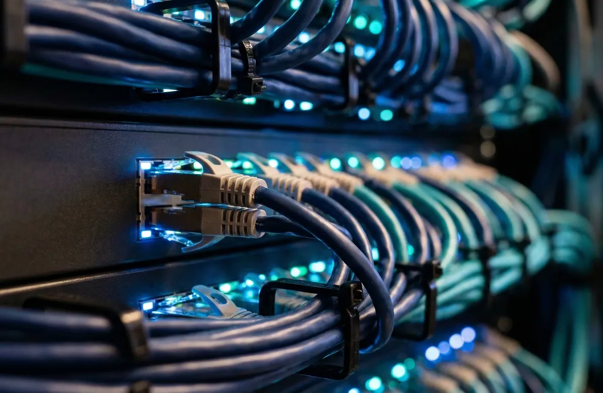 Uporządkowane kable sieciowe symbolizujące integrację API w e-commerce